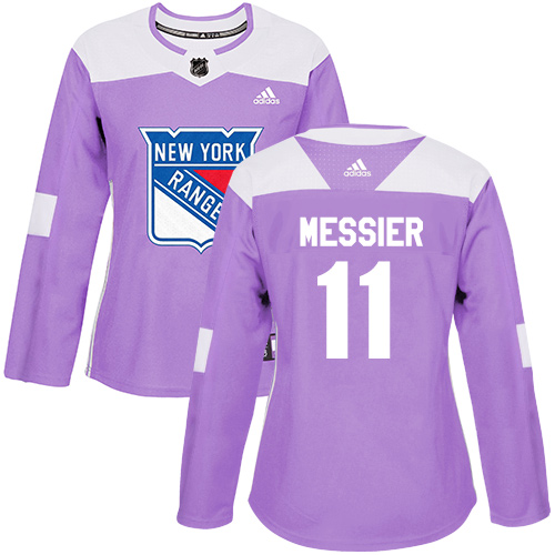 Adidas Rangers #11 Mark Messier Purple Authentic Fights Cancer Women's Stitched NHL Jersey